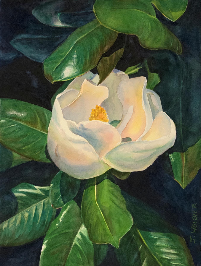 Magnolia Blossom Painting by Joan Wolbier
