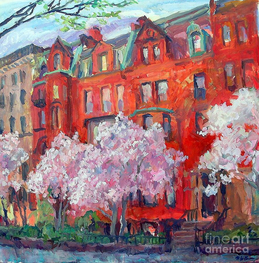 Magnolia Brownstones Painting By Bill Stgeorge Fine Art America