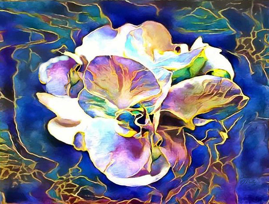 Magnolia Flower Abstract Digital Painting2 Mixed Media by Sandi OReilly
