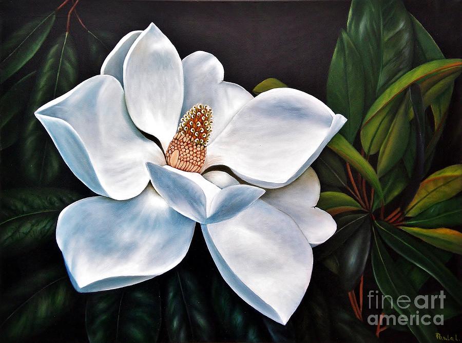 Magnolia Painting by Paula Ludovino