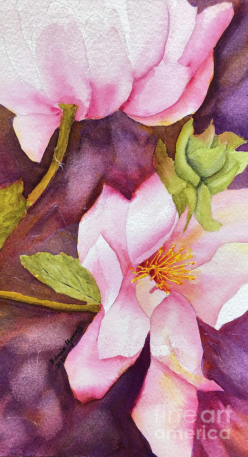 Magnolias Painting by Bonnie Young