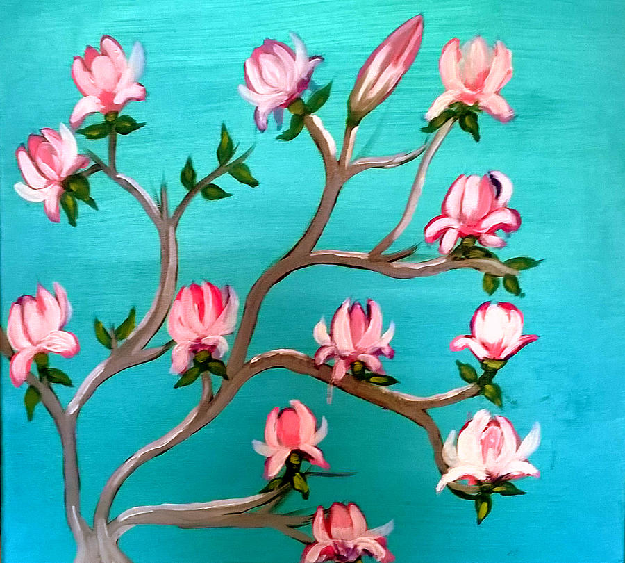 Magnolias Painting by Rusty Gladdish