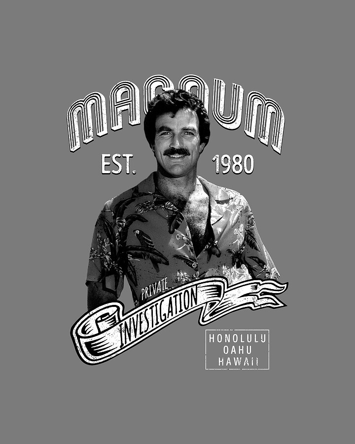 Magnum Pi Inspired Al Telefilm With Tom Selleck Ages 80 Digital Art by Jasmine Scott Pixels