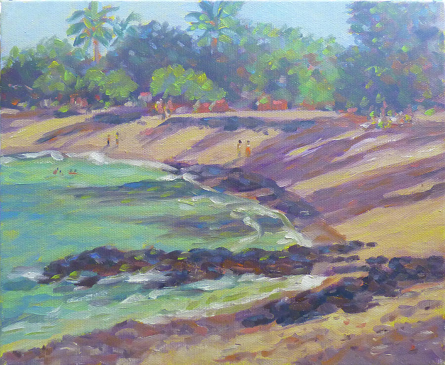 Magoons Beach View Painting by Stan Chraminski