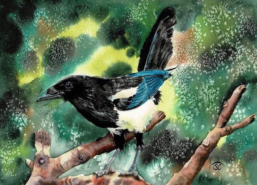 Magpie Painting by Tammy Crawford