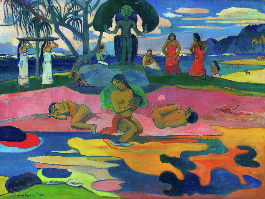 Mahana no Atua, 1894 Painting by Paul Gauguin - Pixels