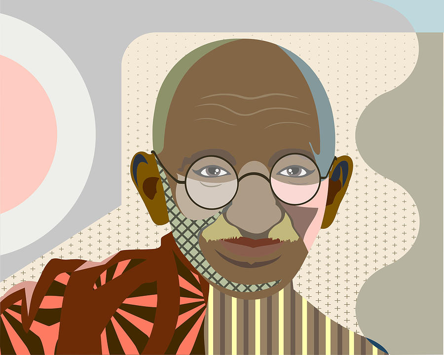 Mahatma Gandhi Digital Art - Mahatma Gandhi  by Lanre Studio
