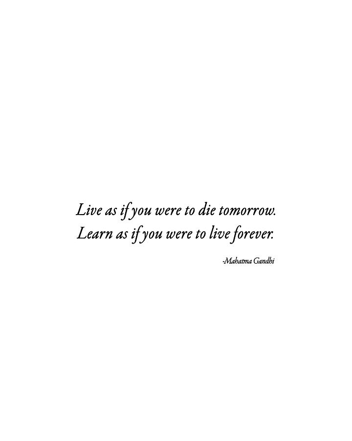Mahatma Gandhi Digital Art - Mahatma Gandhi Quote 04 - Minimal Typography - Literature Print - White by Studio Grafiikka