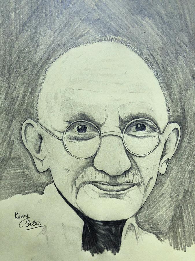 How to draw Mahatma Gandhi Pencil Sketch  YouTube