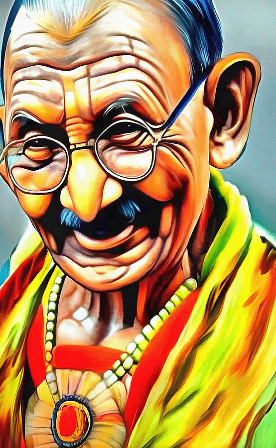 Mahatma Ghandi Digital Art by Galeria Trompiz - Fine Art America