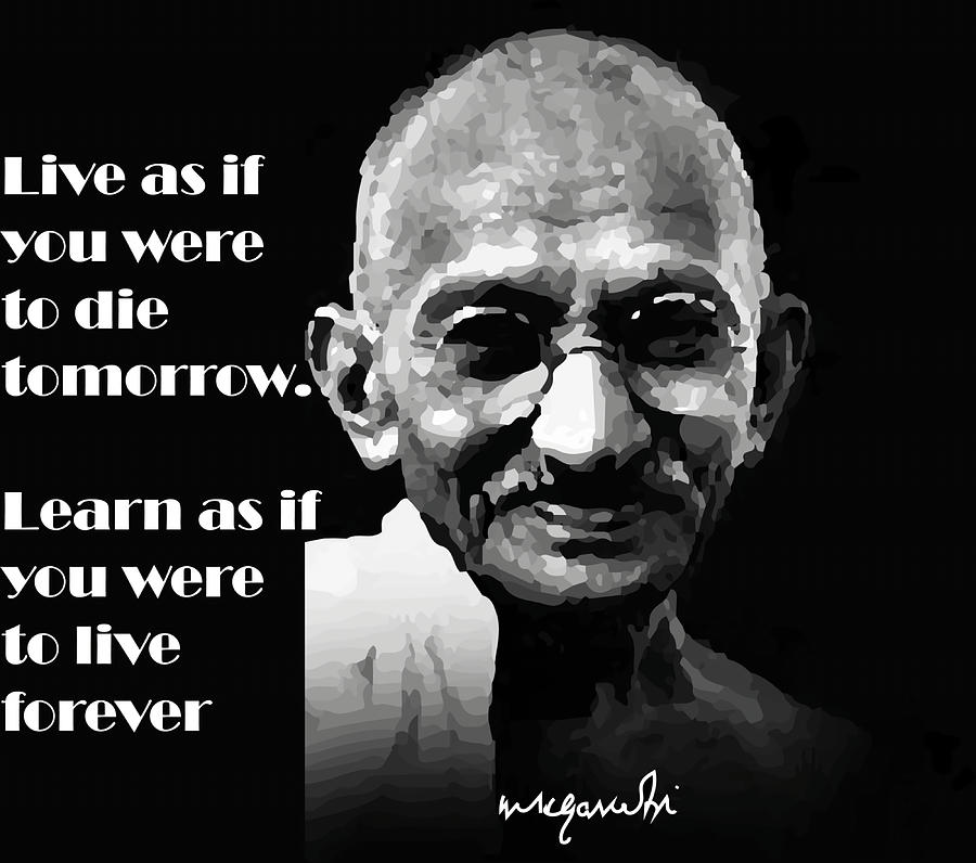 Mahatma Ghandi Indian Activist Powerful Quote Painting by Stewart ...