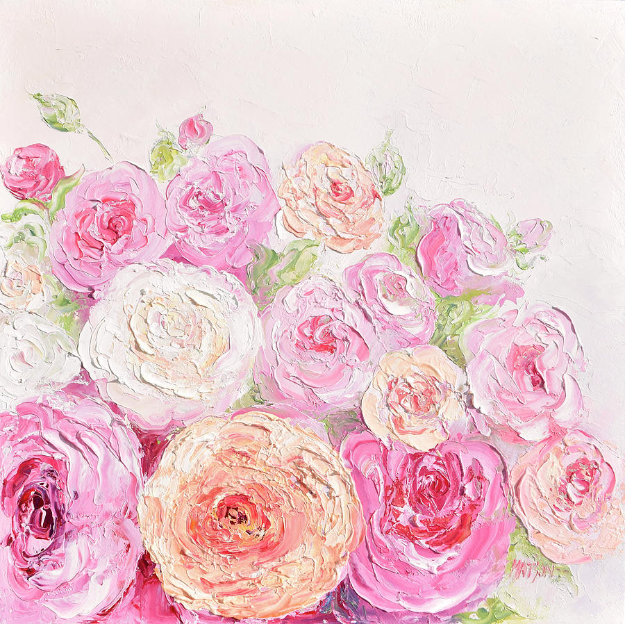 Mahlis Impasto Roses painting Painting by Jan Matson