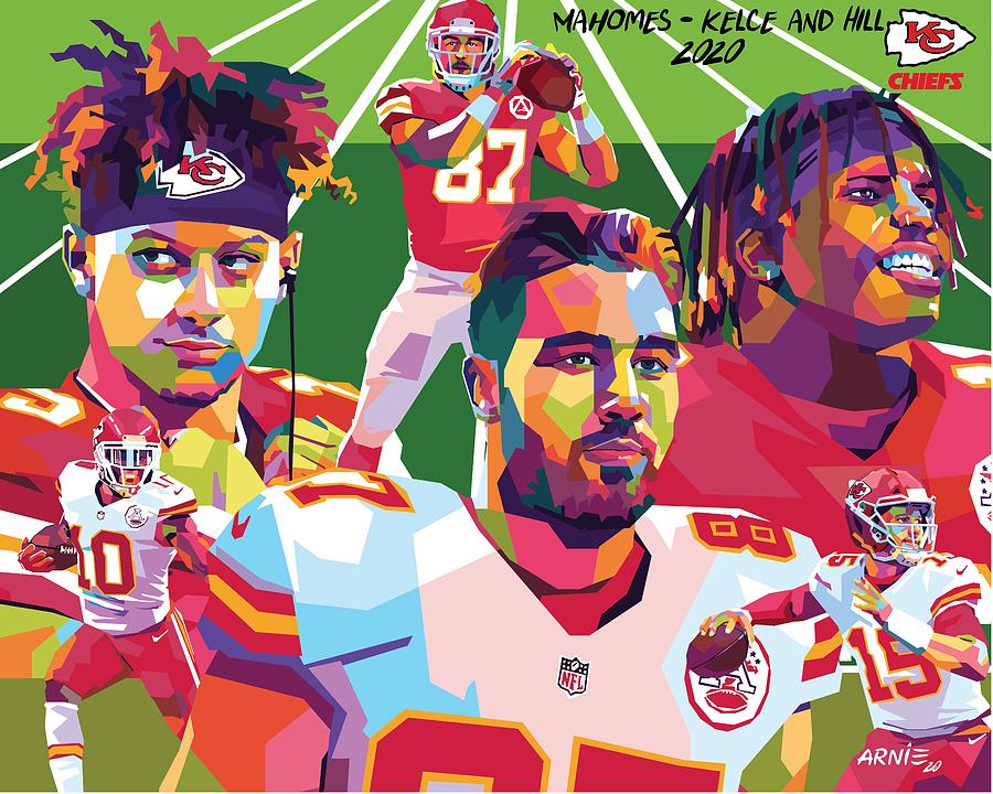 Mahomes-Kelce and Hill Digital Art by Arnie Rosenberg - Fine Art America