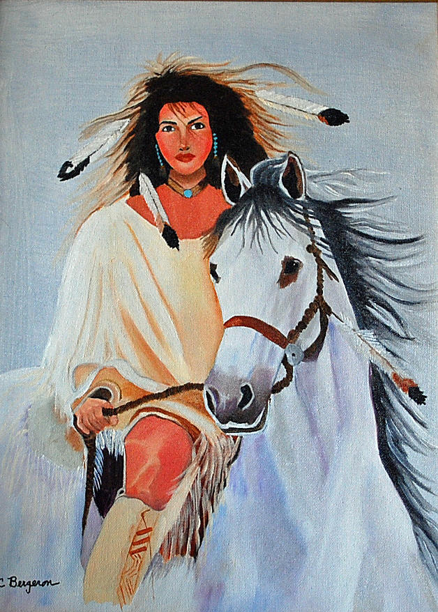 Maiden and Stallion Painting by Claudia Bergeron | Fine Art America