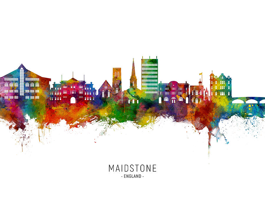 Maidstone England Skyline #35 Digital Art by Michael Tompsett
