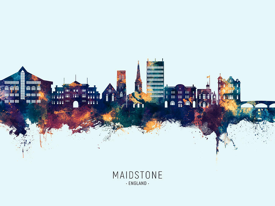 Maidstone England Skyline #38 Digital Art by Michael Tompsett