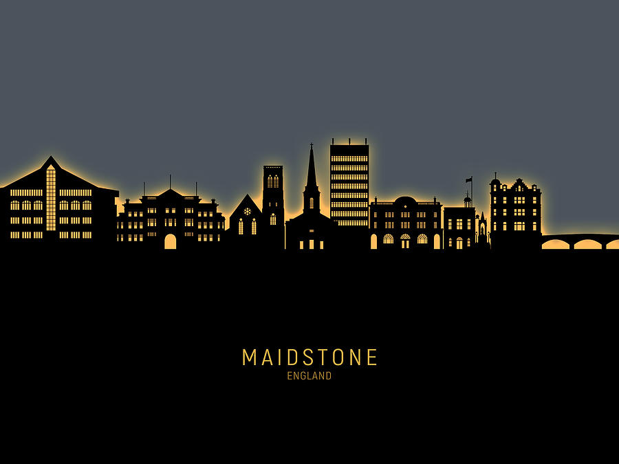 Maidstone England Skyline #48 Digital Art by Michael Tompsett