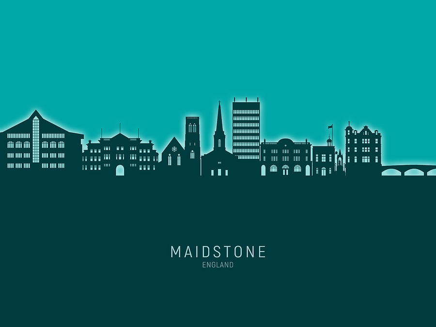 Maidstone England Skyline #50 Digital Art by Michael Tompsett