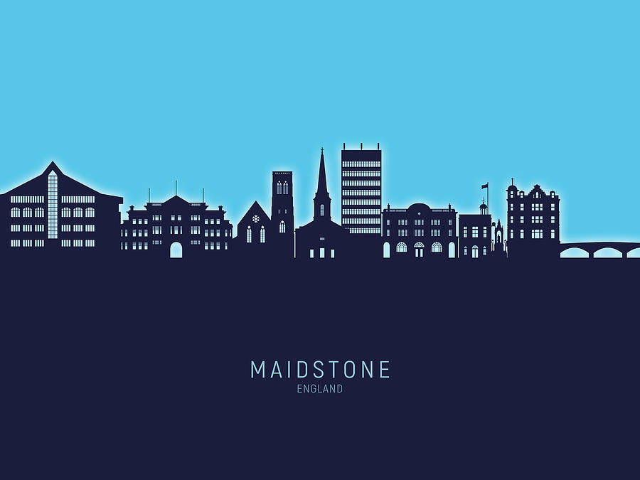 Maidstone England Skyline #51 Digital Art by Michael Tompsett