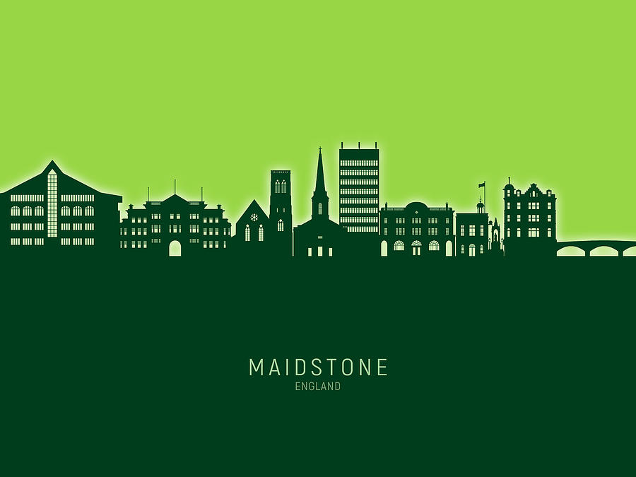 Maidstone England Skyline #52 Digital Art by Michael Tompsett