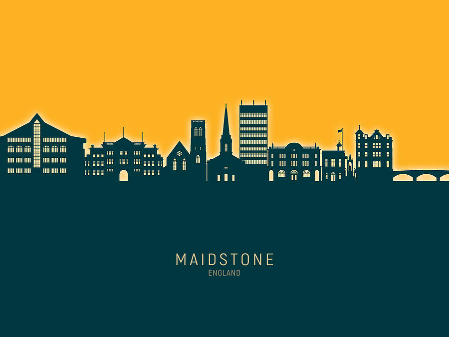 Maidstone England Skyline #55 Digital Art by Michael Tompsett
