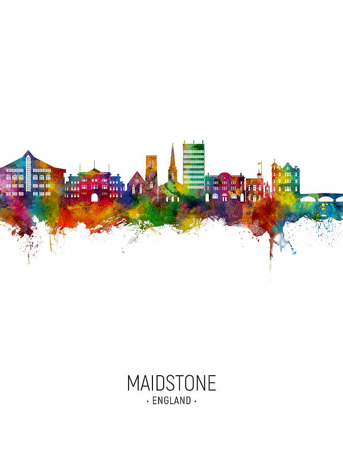 Maidstone England Skyline #57 Digital Art by Michael Tompsett