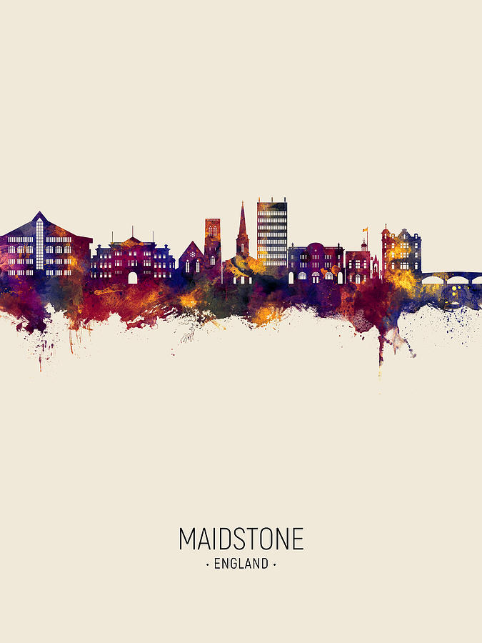 Maidstone England Skyline #58 Digital Art by Michael Tompsett