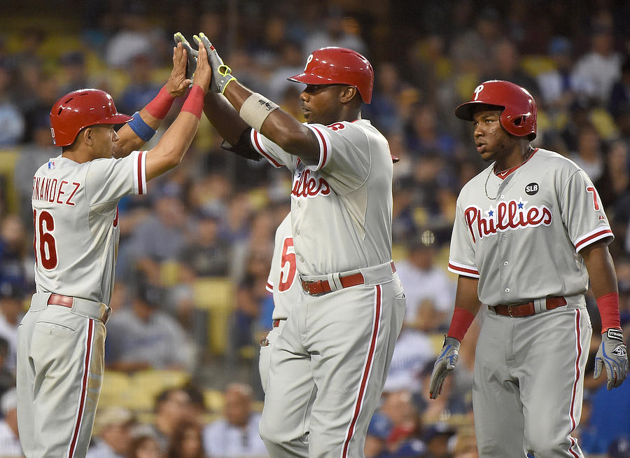 Maikel Franco and Ryan Howard Photograph by Harry How