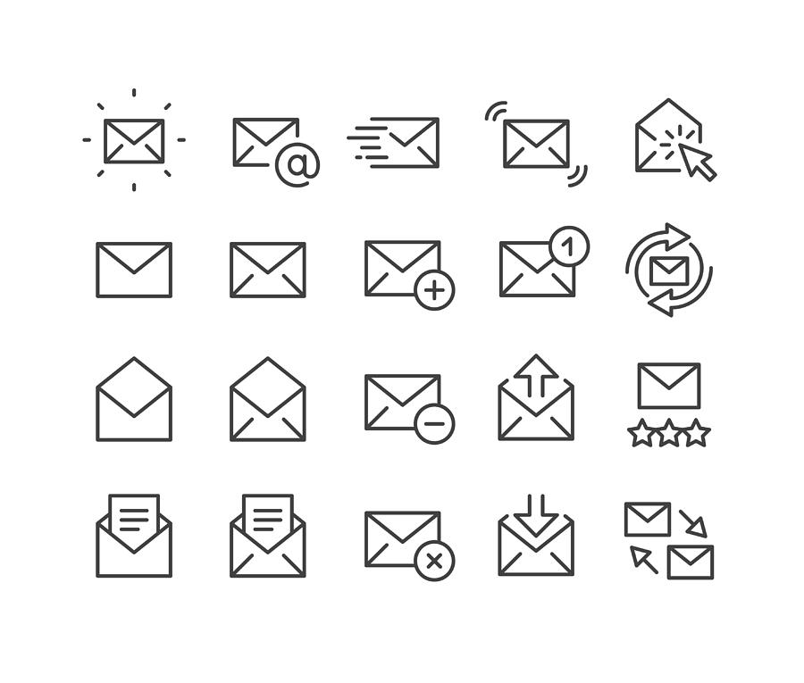 Mail Icons - Classic Line Series Drawing by -victor-
