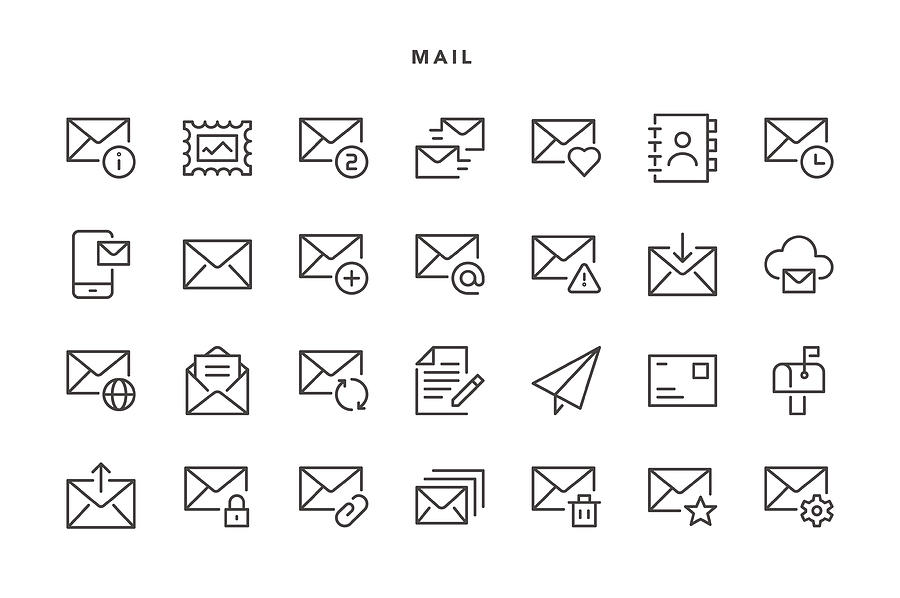 Mail Icons Drawing by TongSur
