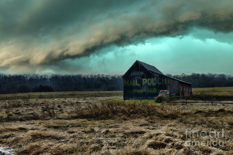Mail Pouch Tobacco Barn and the Snow Storm Photograph by Paul Ward