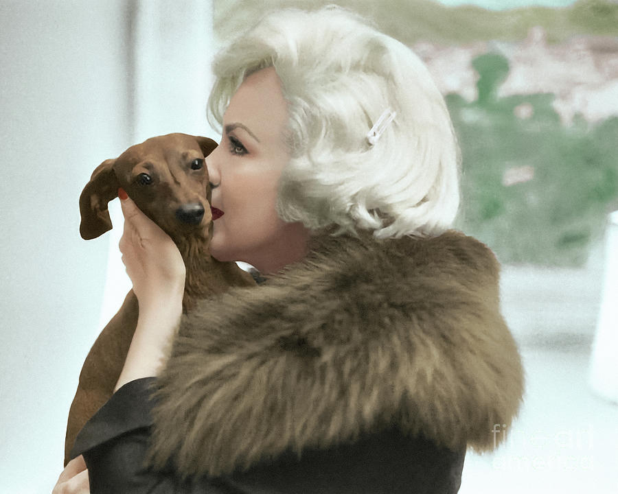 Marilyn and her Dachshund Photograph by Franchi Torres