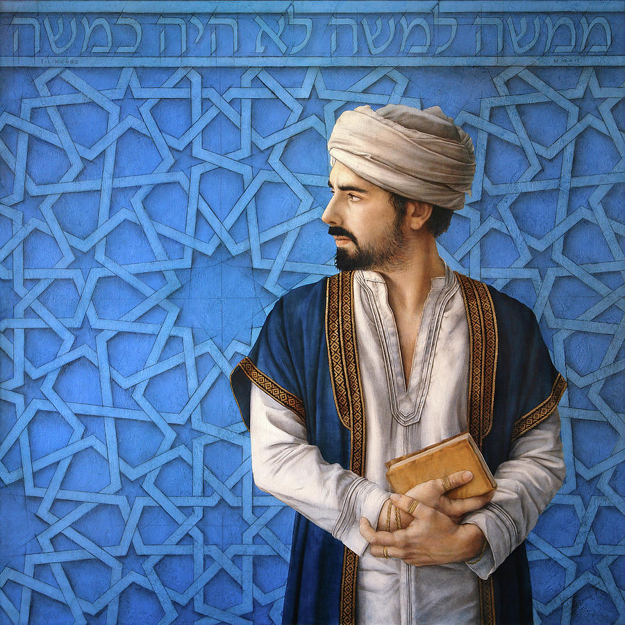 Moses Painting - Maimonides by Jose Luis Munoz Luque