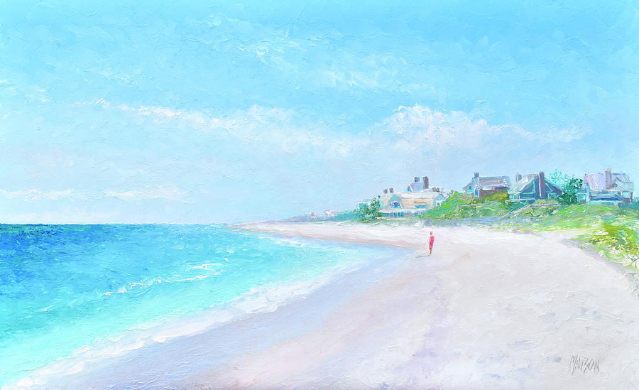 Main Beach, East Hampton, New York, beach impression Painting by Jan Matson