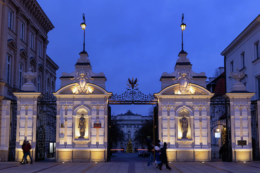 Main Gate To The Warsaw University At Night Photograph by Artur Bogacki