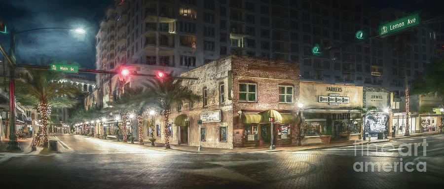 Main Street and Lemon Avenue, Downtown Sarasota, FL, Painterly Photograph by Liesl Walsh