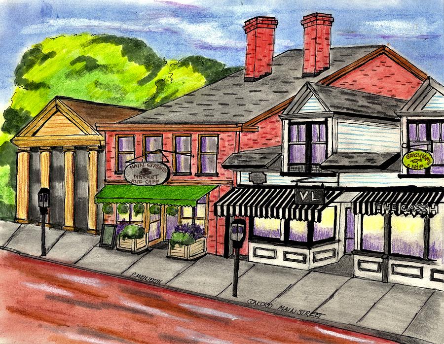 Main Street Concord MA Drawing by Paul Meinerth