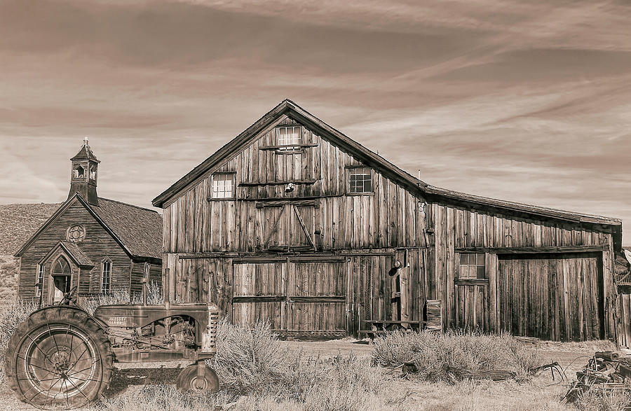 Main Street in Bodie - Sepia Photograph by Donna Kennedy