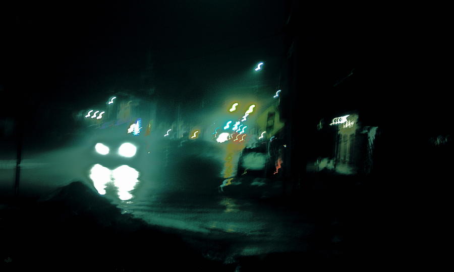 Main Street in Fog Digital Art by Cliff Wilson