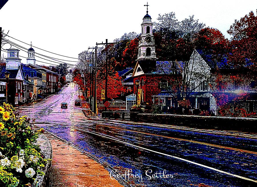 Main Street rain Photograph by Geoffrey Settles