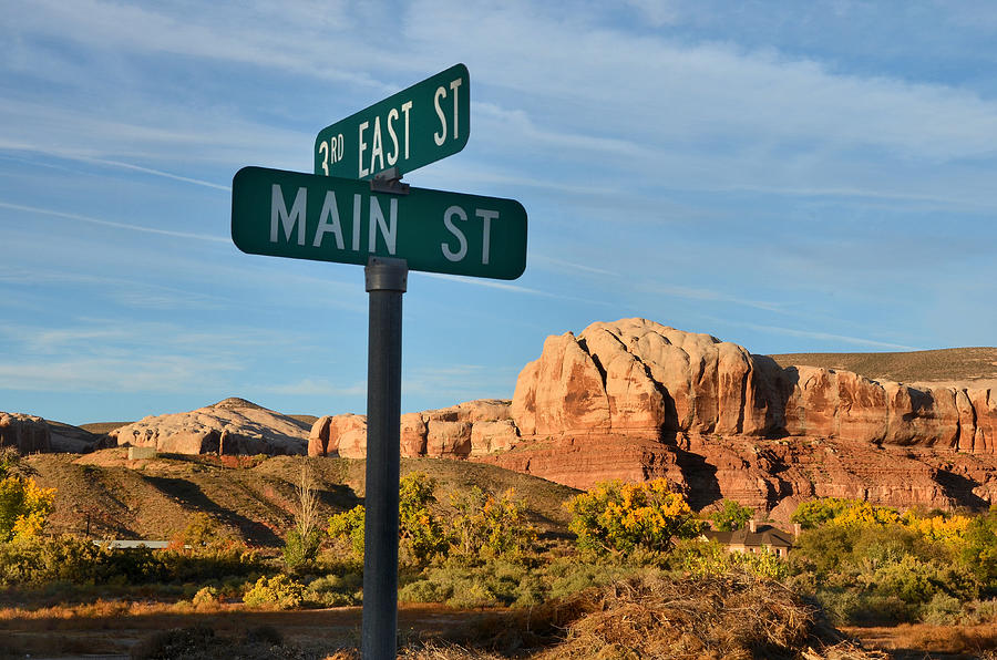 Main street road sign, Bluff, Utah Photograph by Federica Grassi