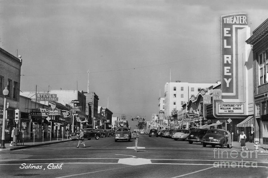 Main Street Photograph - Main Street, Salinas William Bendix the Web, Joan Fontaine in by Monterey County Historical Society