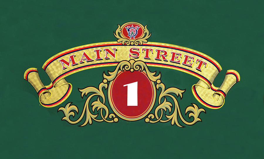Main Street Usa Trolley Emblem Photograph