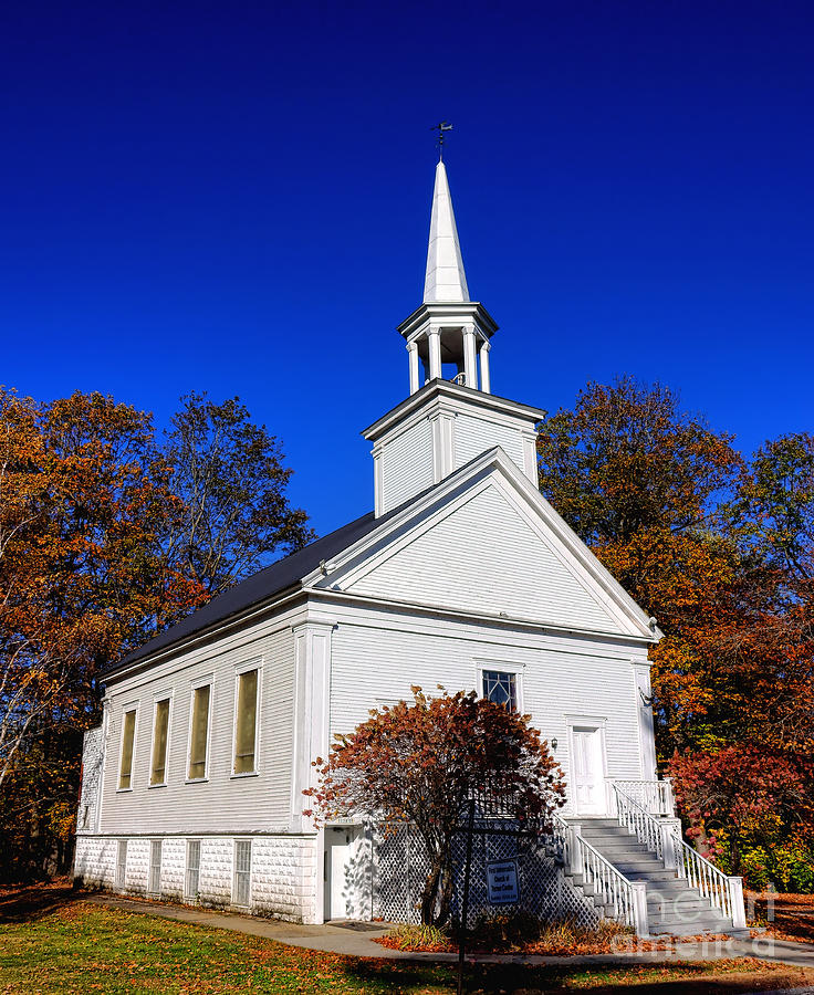 Maine Church in the Fall Photograph by Olivier Le Queinec