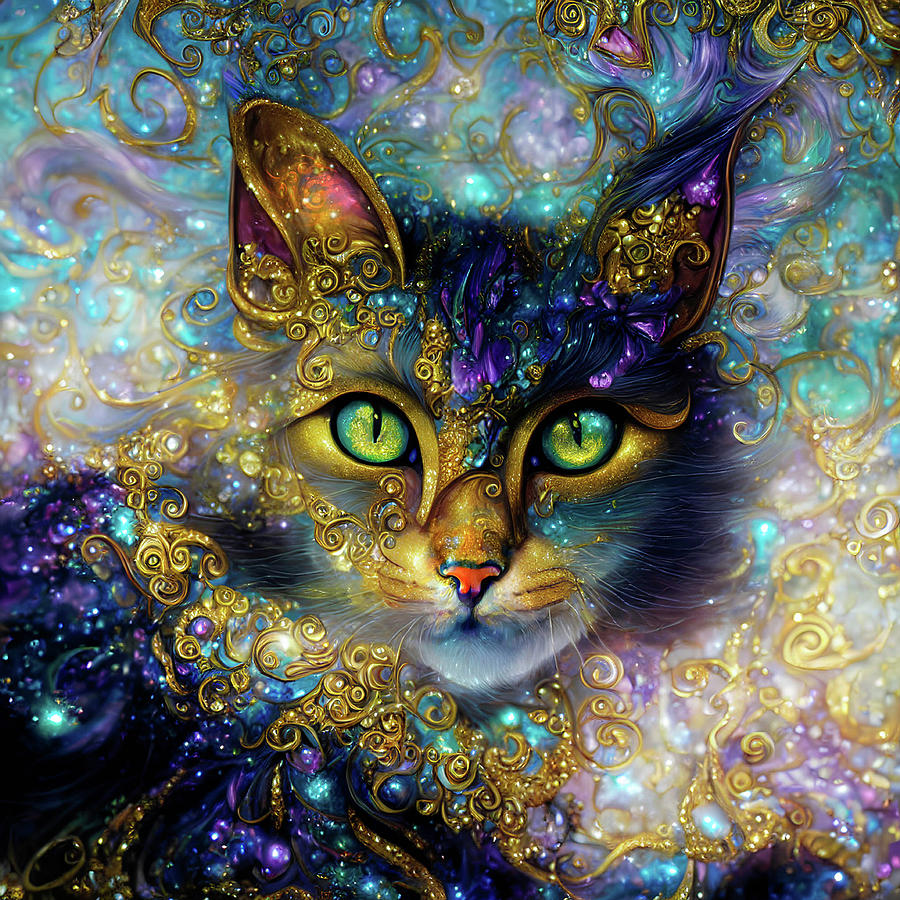 Maine Coon Cat Deluxe Digital Art by Peggy Collins