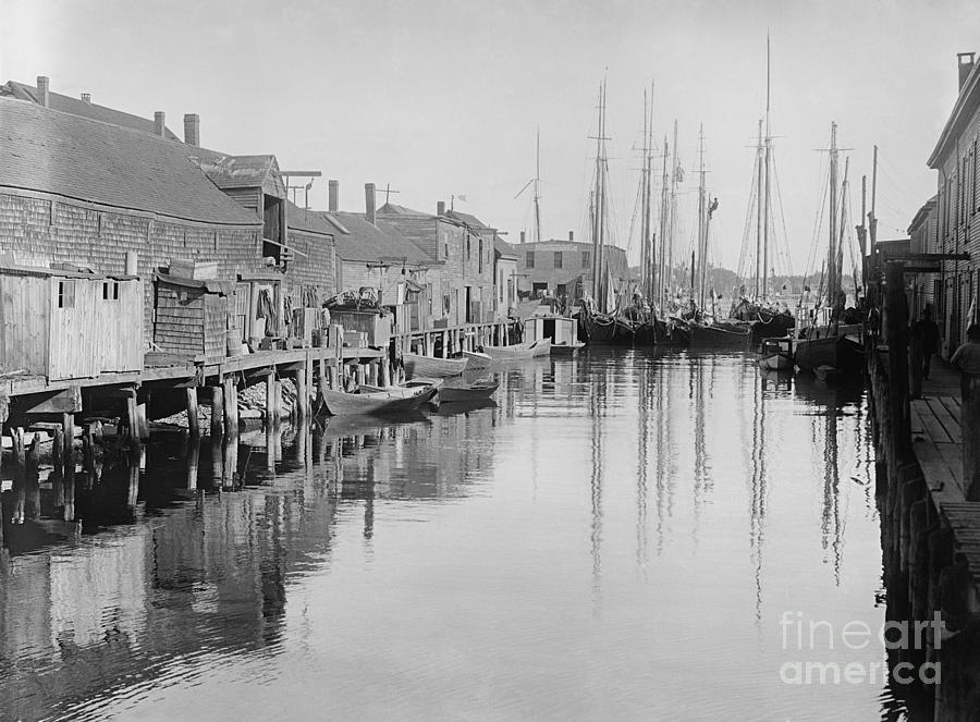 Maine Fishing Docks, c1915 Photograph by Granger
