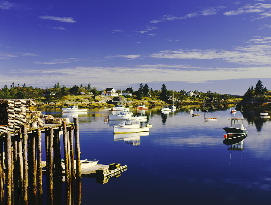Maine Fishing Village Photograph by Ron and Patty Thomas
