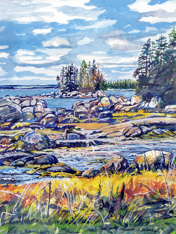 Maine Inlet Painting by Elizabeth Palmer
