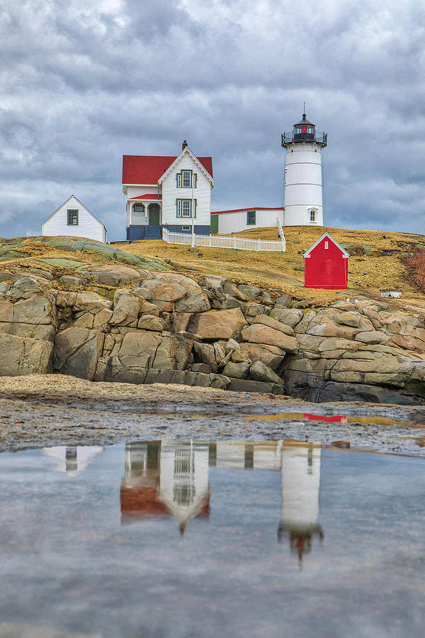 Maine Nubble Lighthouse Reflection Photograph by Juergen Roth
