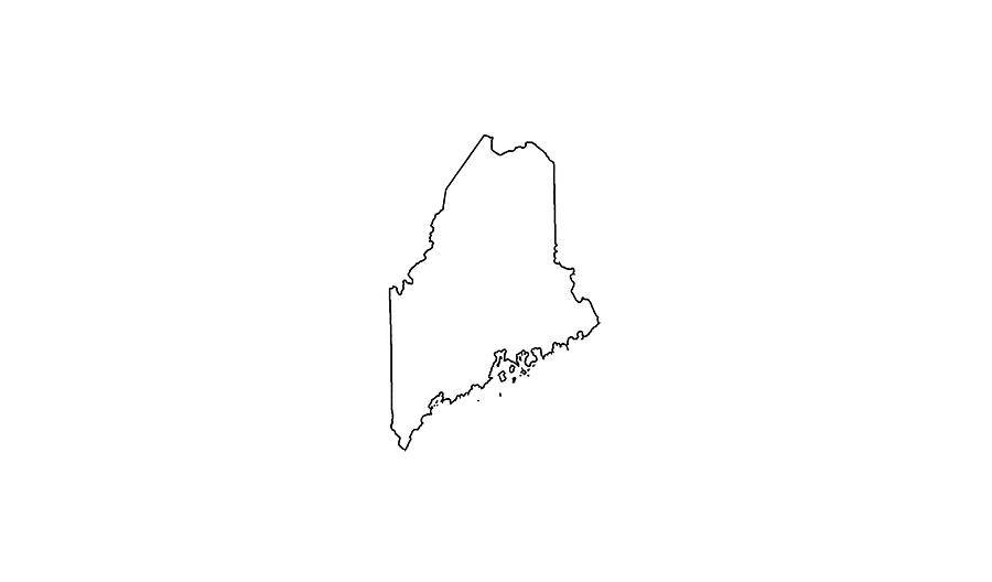 Maine Outline Digital Art By John Kelly Fine Art America   Maine Outline John Kelly 